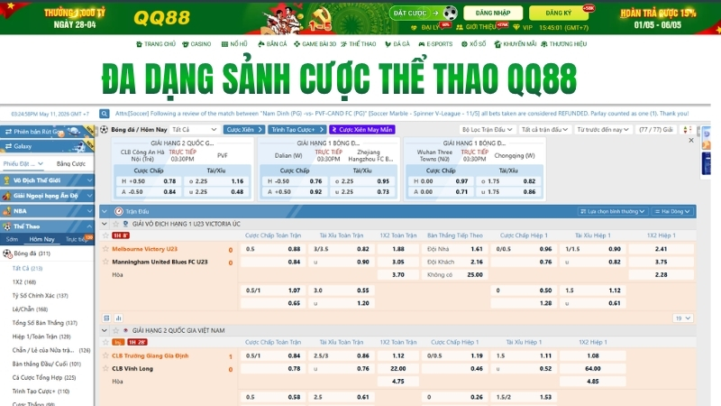 Thể Thao QQ88 – Trải Nghiệm Cá Cược Bóng Đá Và Kèo Thể Thao - XINOGU.PRO